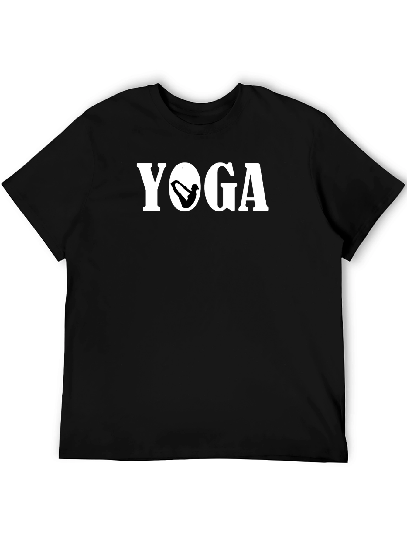 Yoga Pose Graphic Black T-Shirt for Men