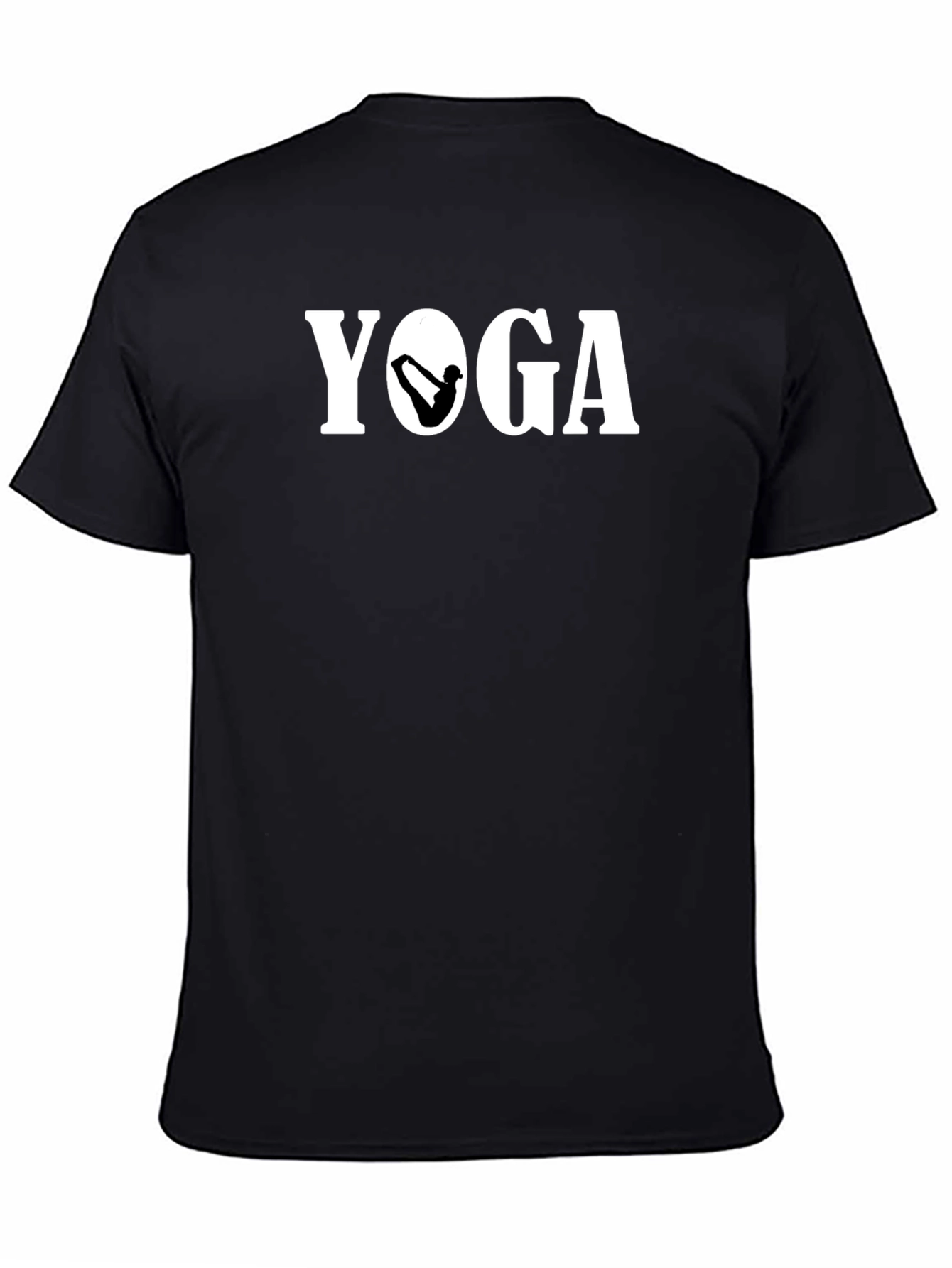 Yoga Pose Graphic Black T-Shirt for Men