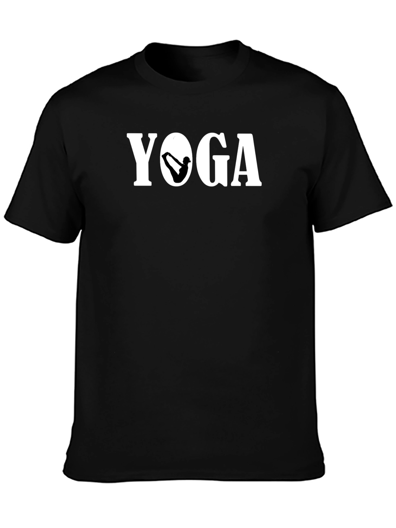 Yoga Pose Graphic Black T-Shirt for Men
