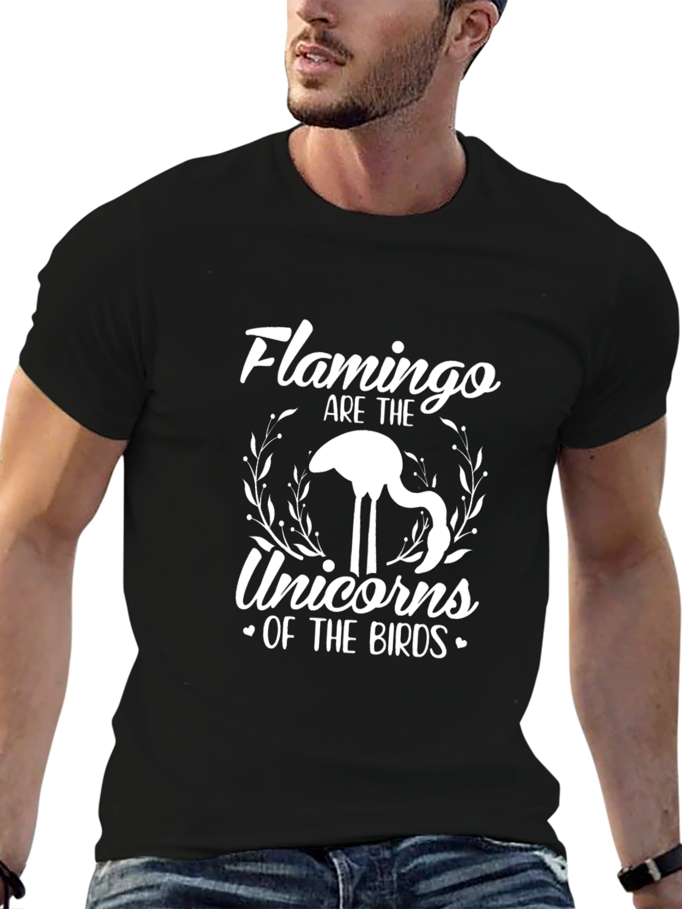 Flamingo Unicorns Black T-Shirt