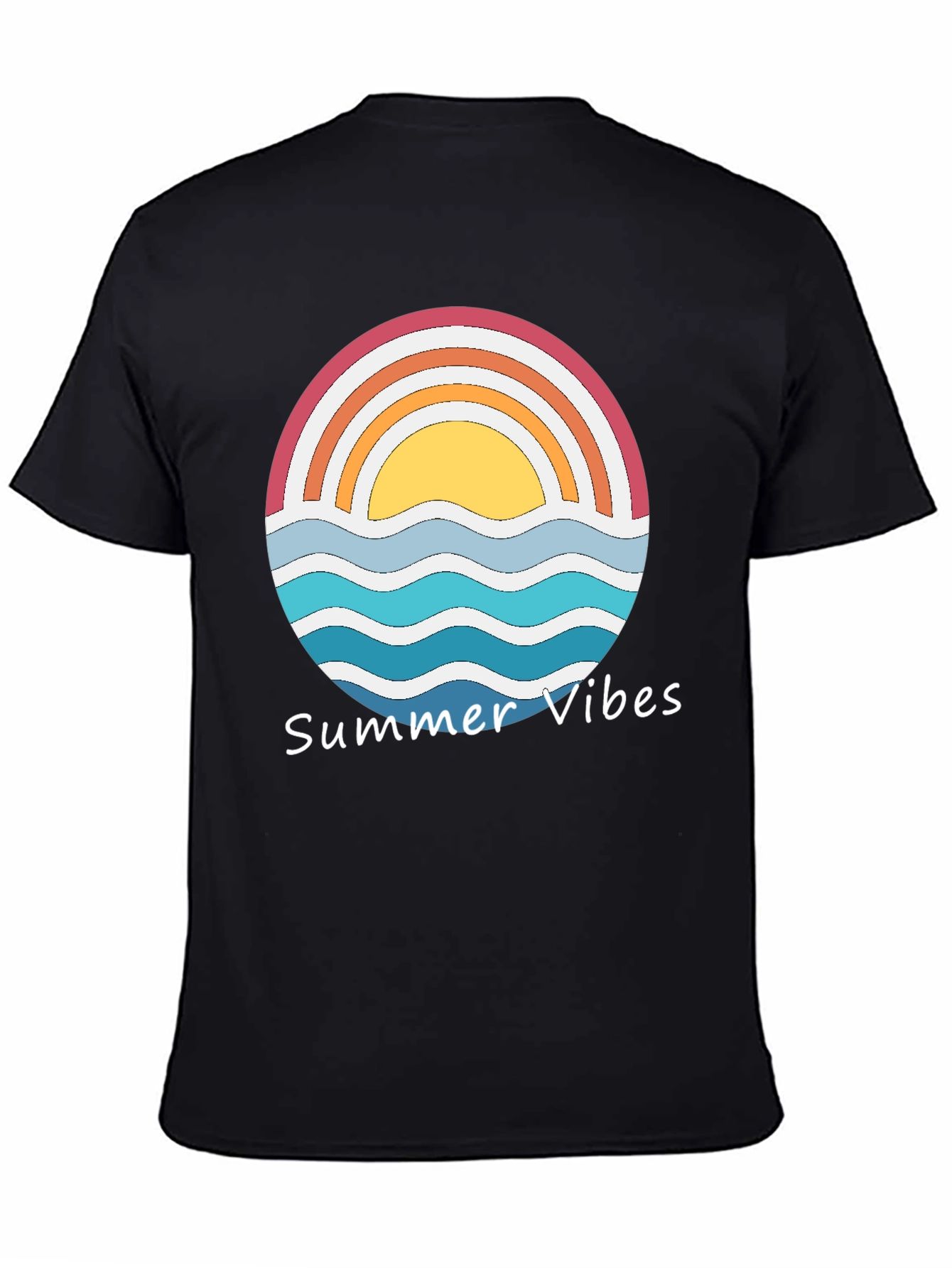 Summer Vibes Graphic Tee - Retro Sunset Design