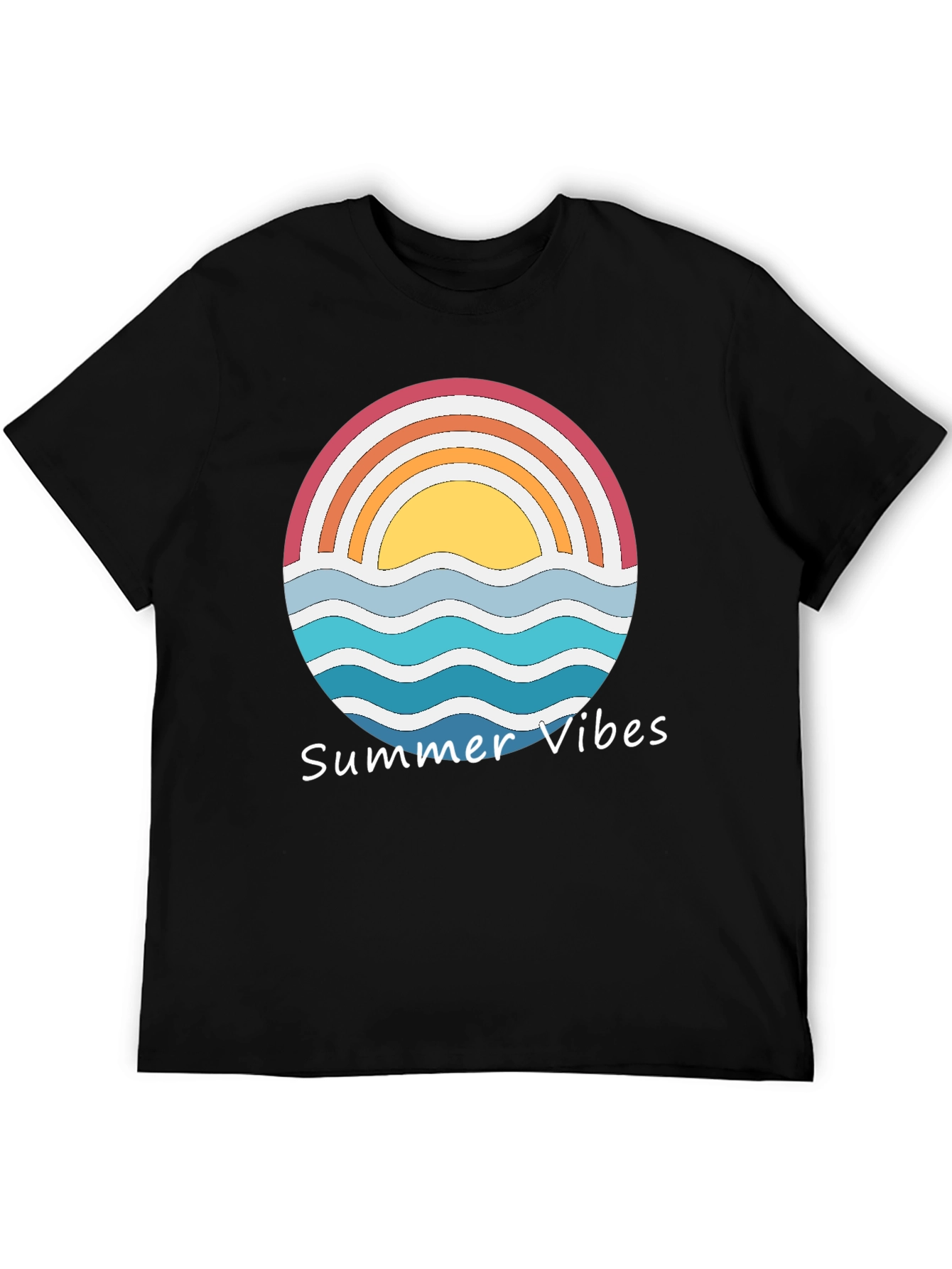 Summer Vibes Graphic Tee - Retro Sunset Design
