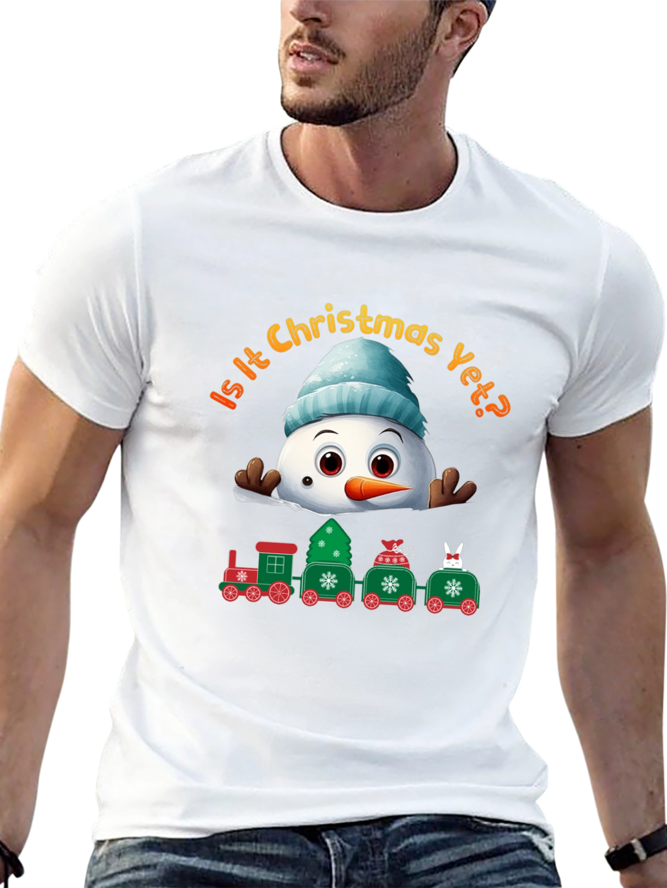 Christmas Snowman Train T-Shirt