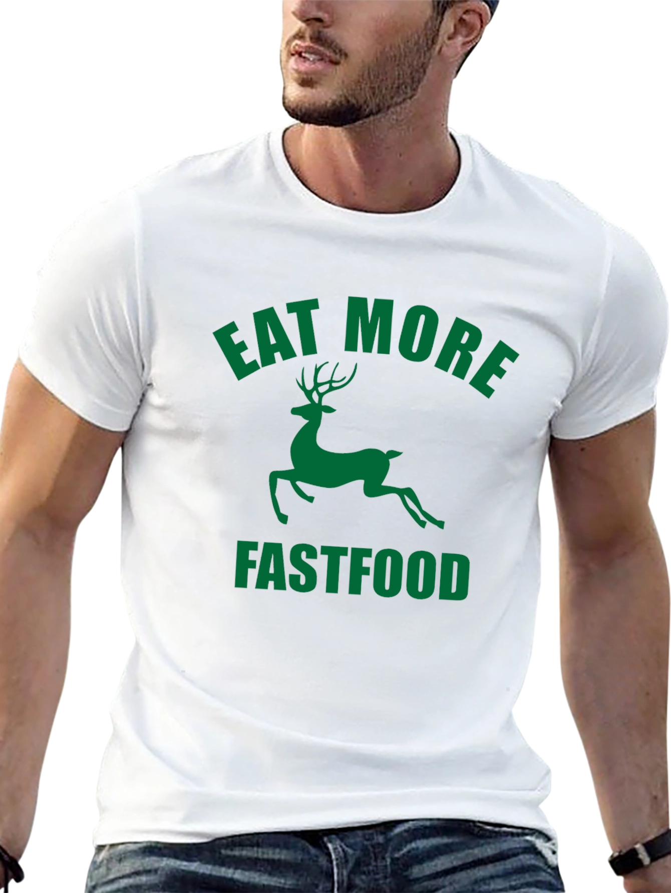 Eat More Fastfood Deer Graphic Tee