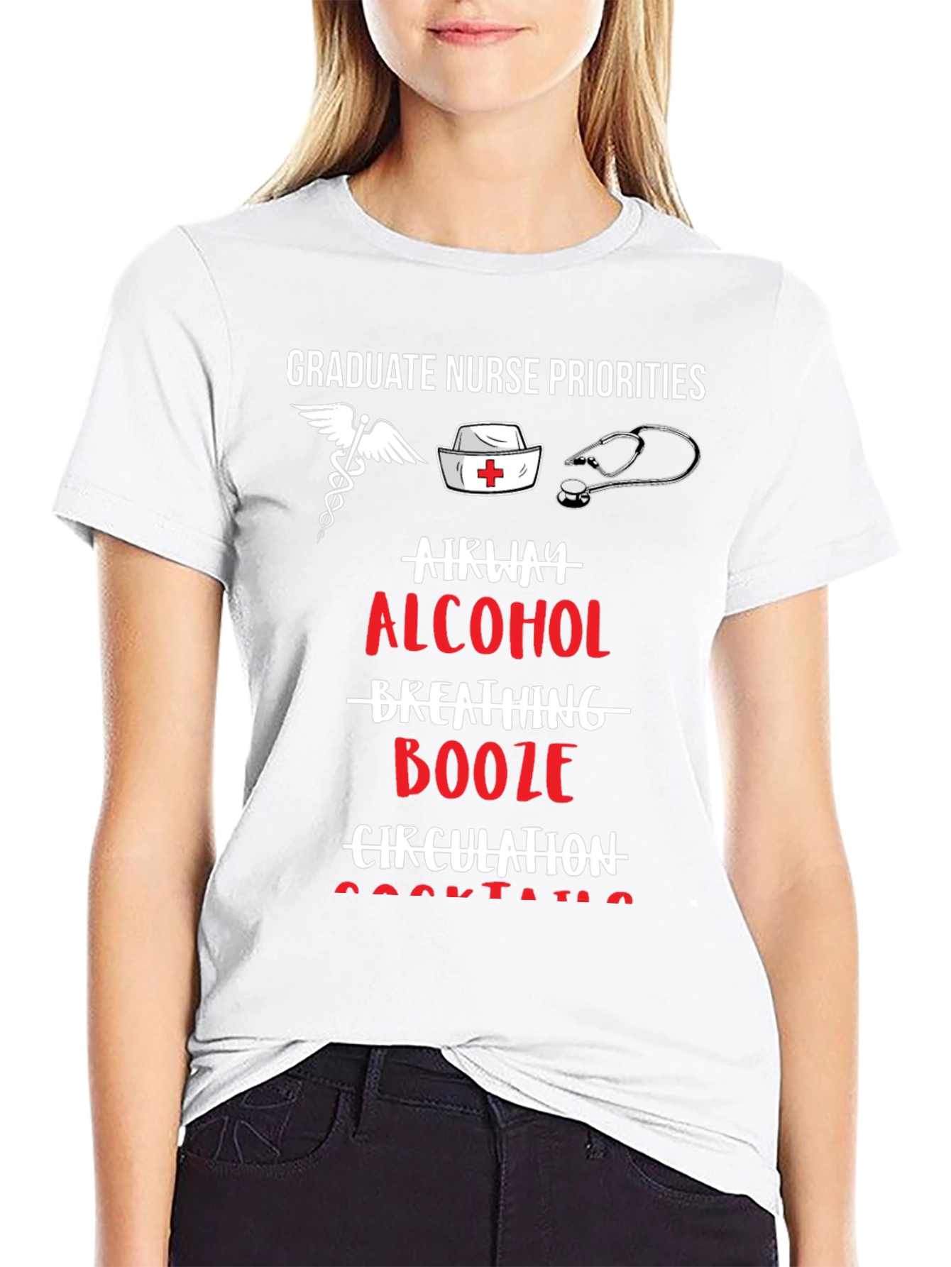 Graduate Nurse Priorities Funny Graphic T-Shirt