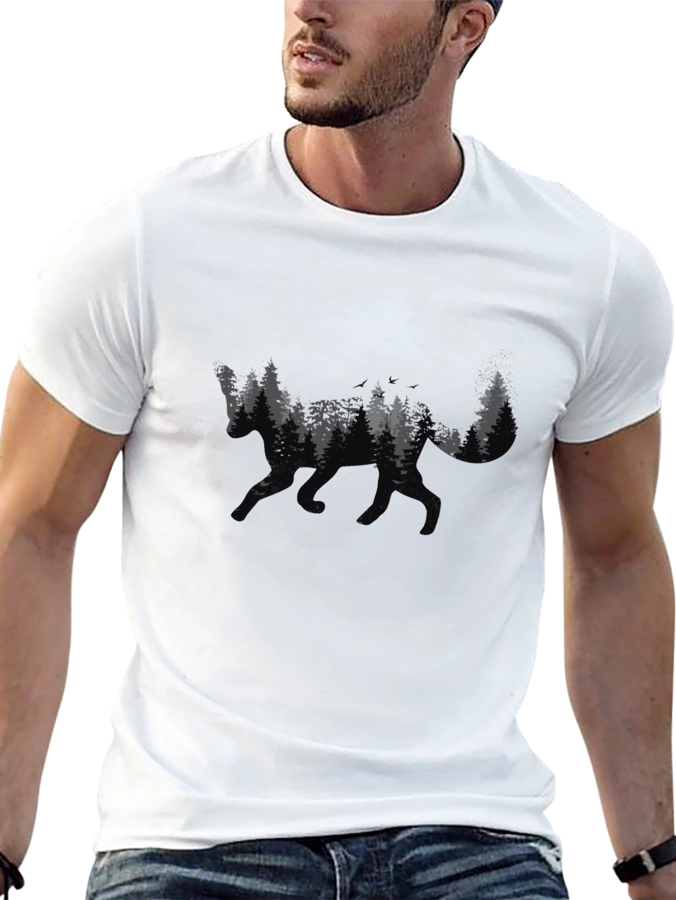 Nature Fox Graphic T-Shirt - Black Unisex Tee