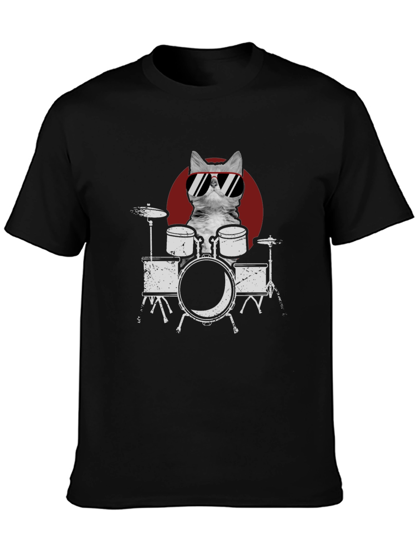 Cool Cat Drummer Graphic Tee - Rock On!