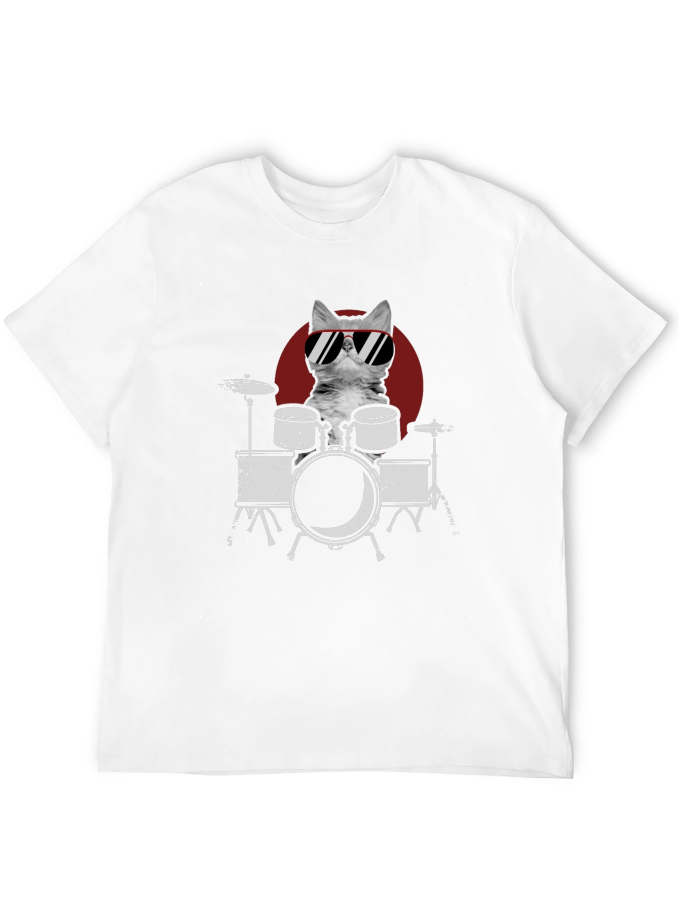 Cool Cat Drummer Graphic Tee - Rock On!