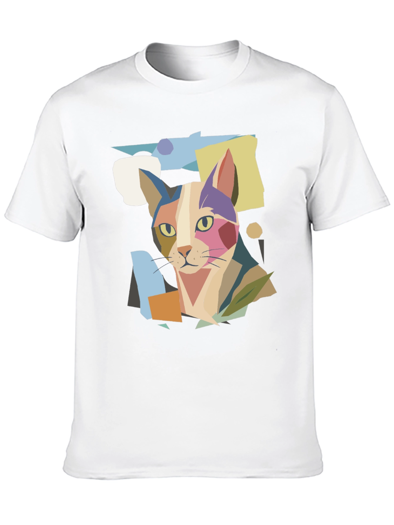 Abstract Cat Graphic Print Tee