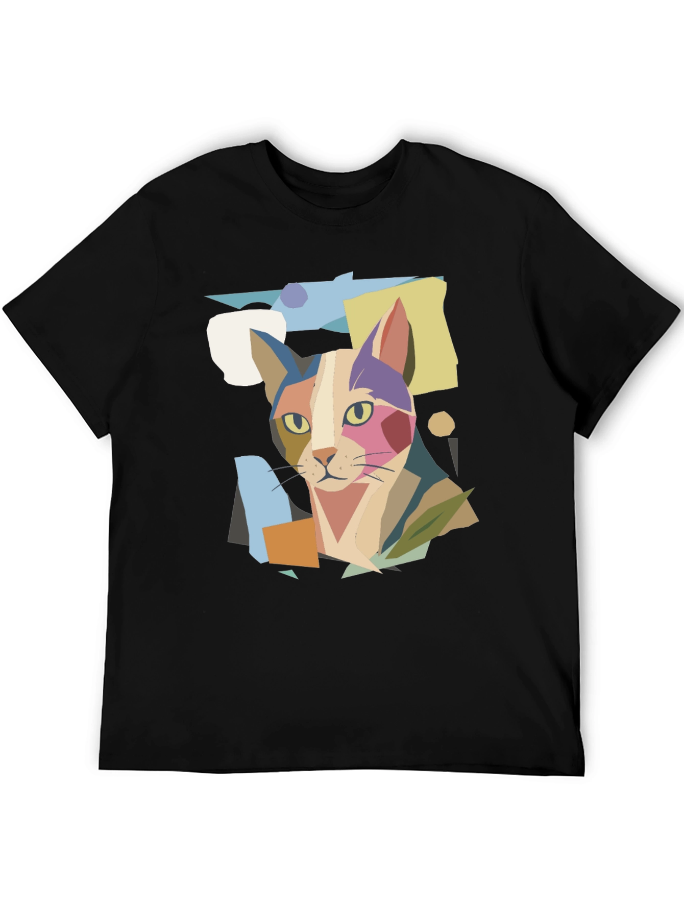 Abstract Cat Graphic Print Tee