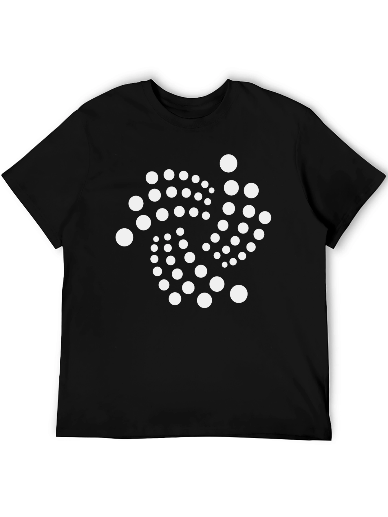 Iota Crypto White Dot Design Black T-Shirt