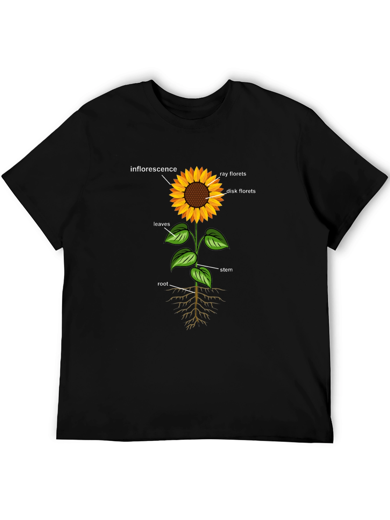 Sunflower Anatomy Black T-Shirt
