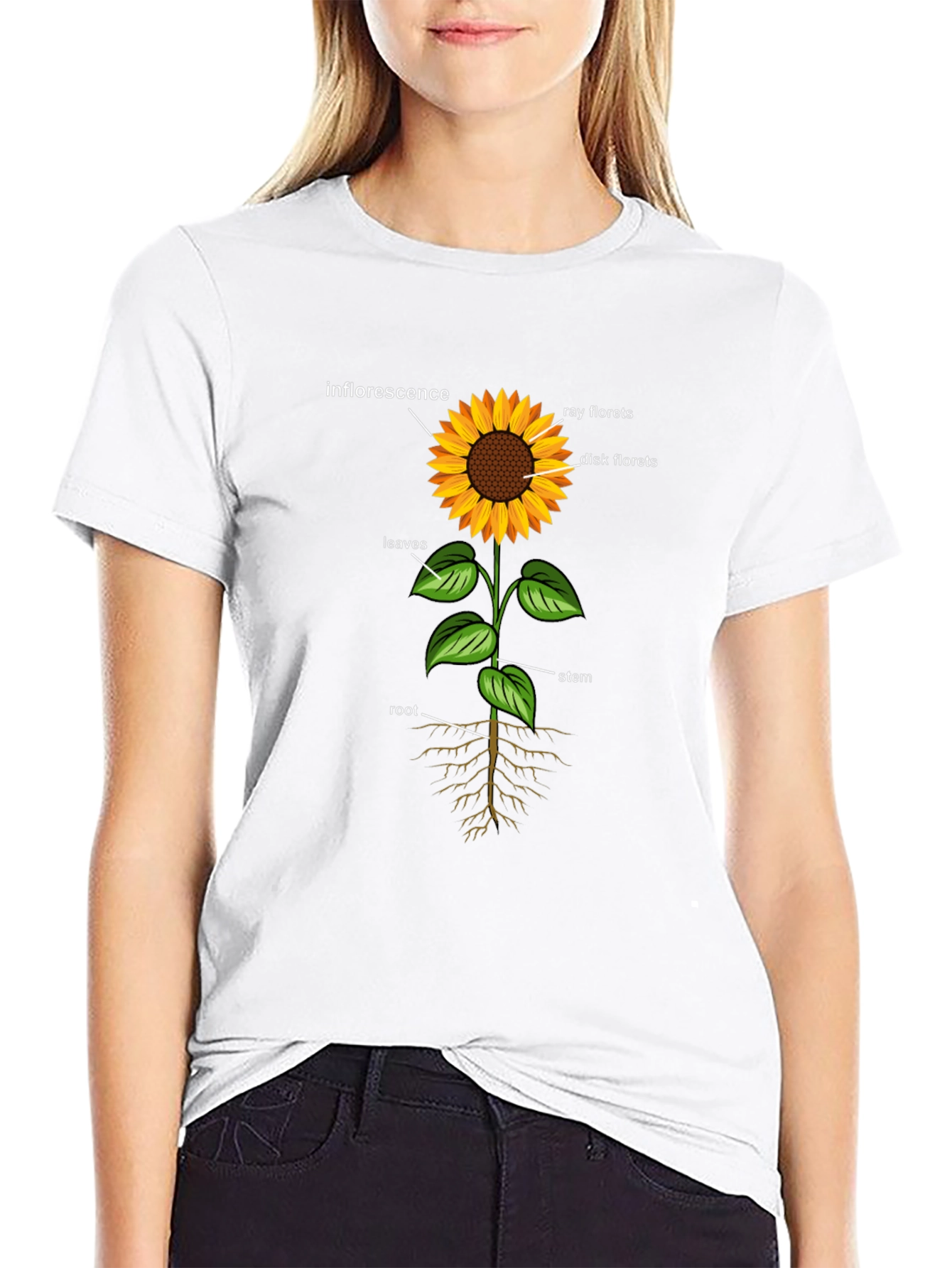 Sunflower Anatomy Black T-Shirt