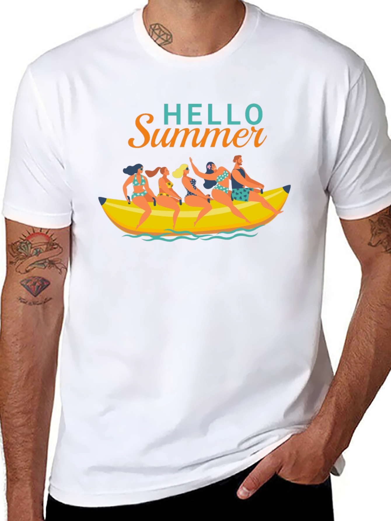 Hello Summer T-Shirt Banana Boat Fun