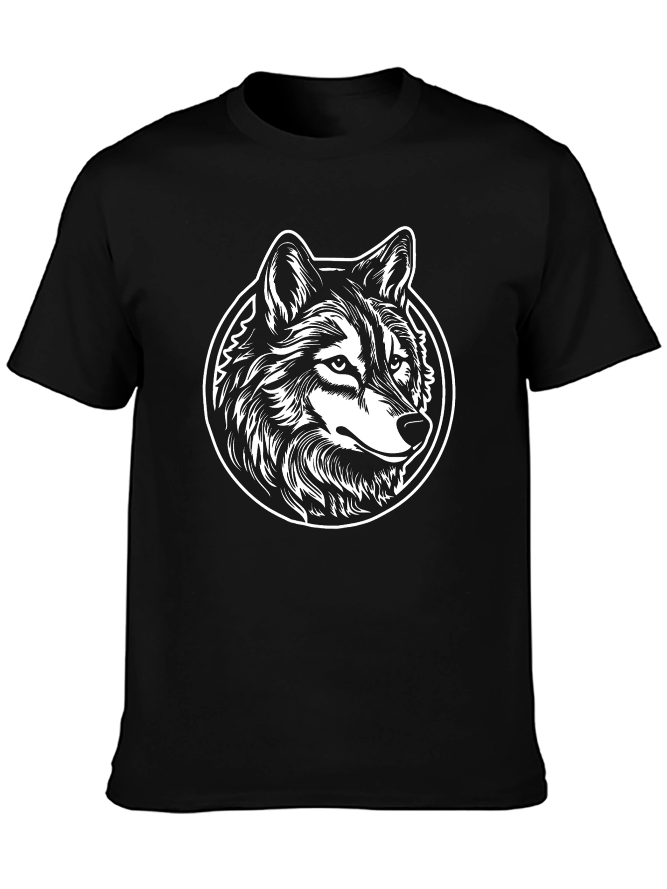 Black Wolf Graphic Tee - Cool Animal Design