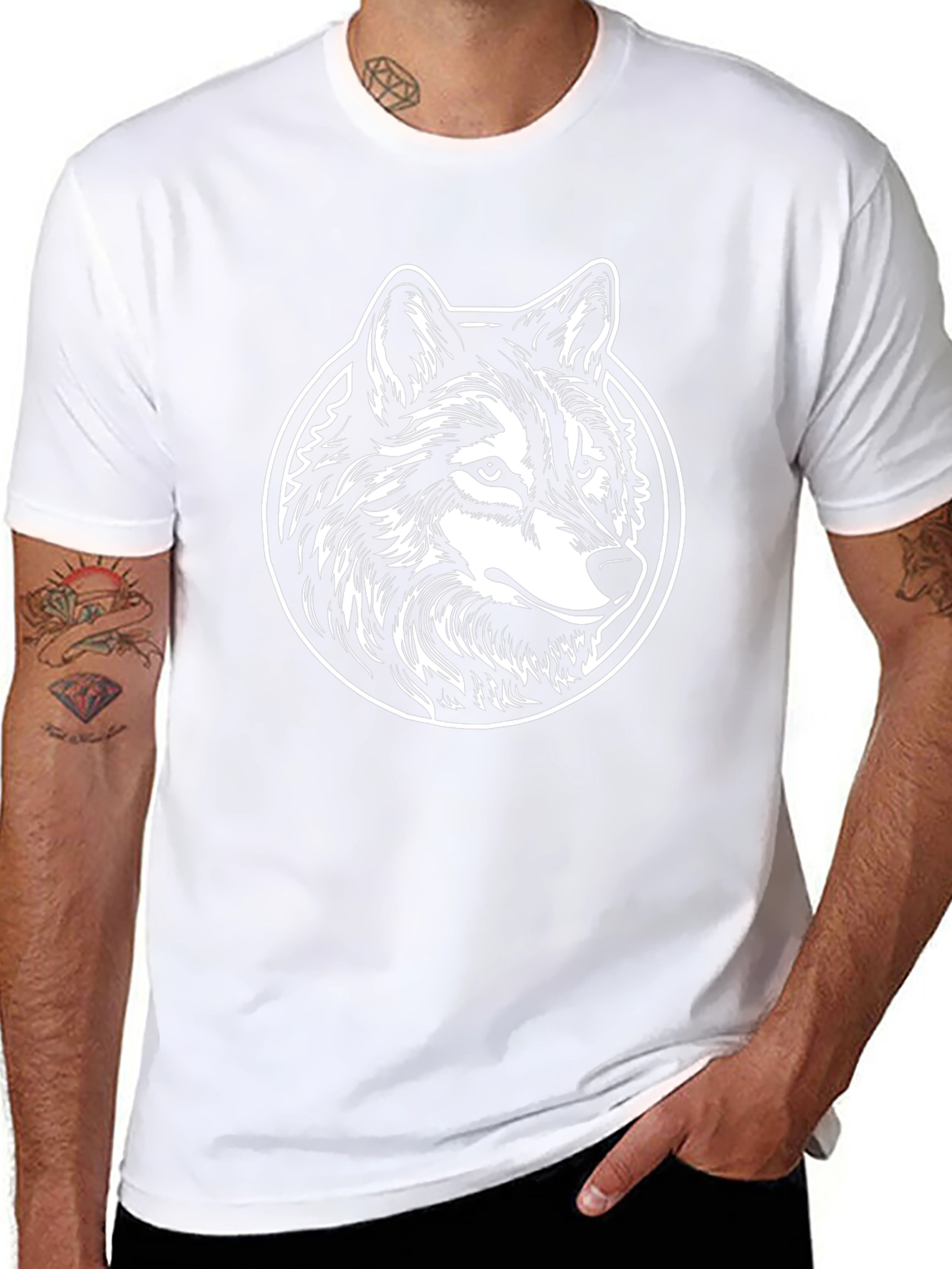 Black Wolf Graphic Tee - Cool Animal Design