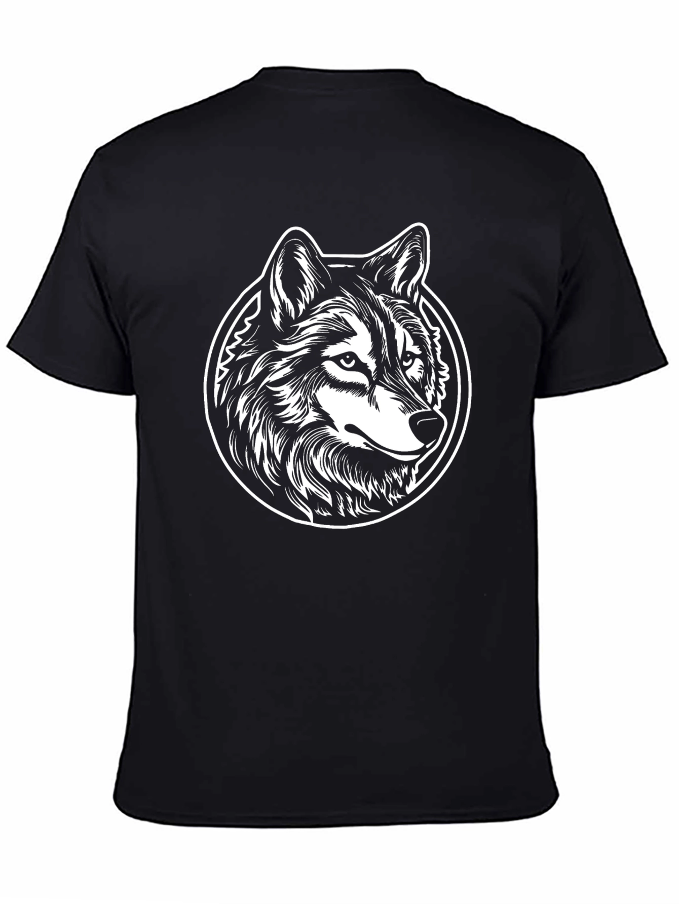 Black Wolf Graphic Tee - Cool Animal Design
