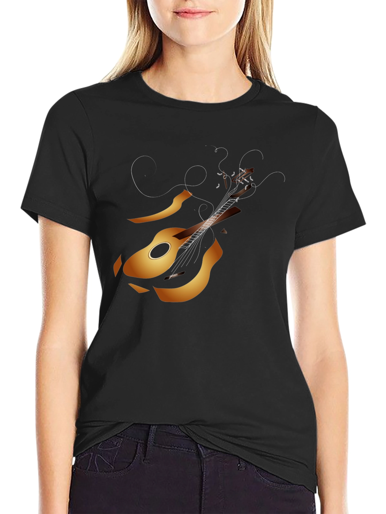 Guitar Graphic Tee - Black Music Lover T-Shirt