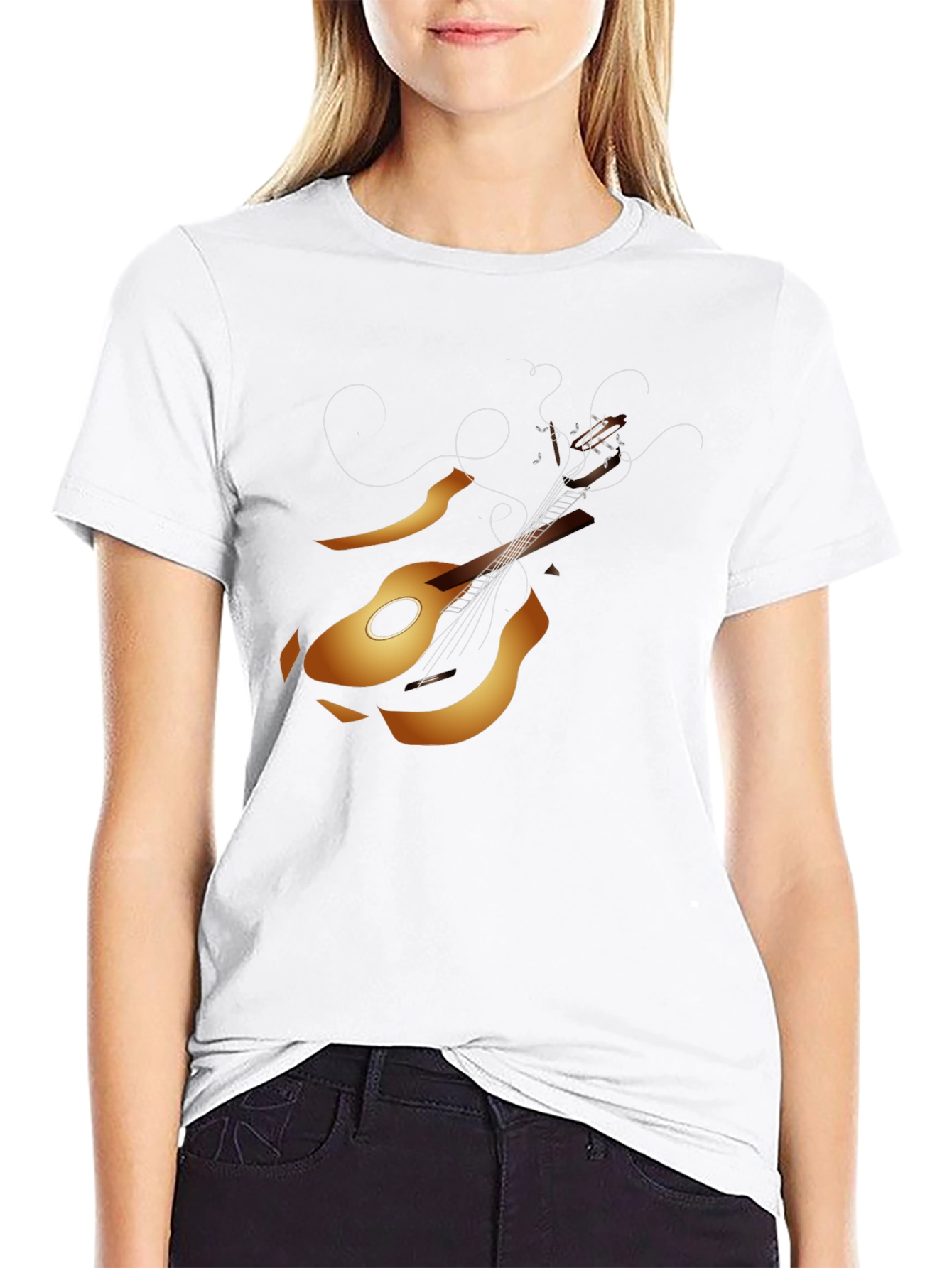 Guitar Graphic Tee - Black Music Lover T-Shirt