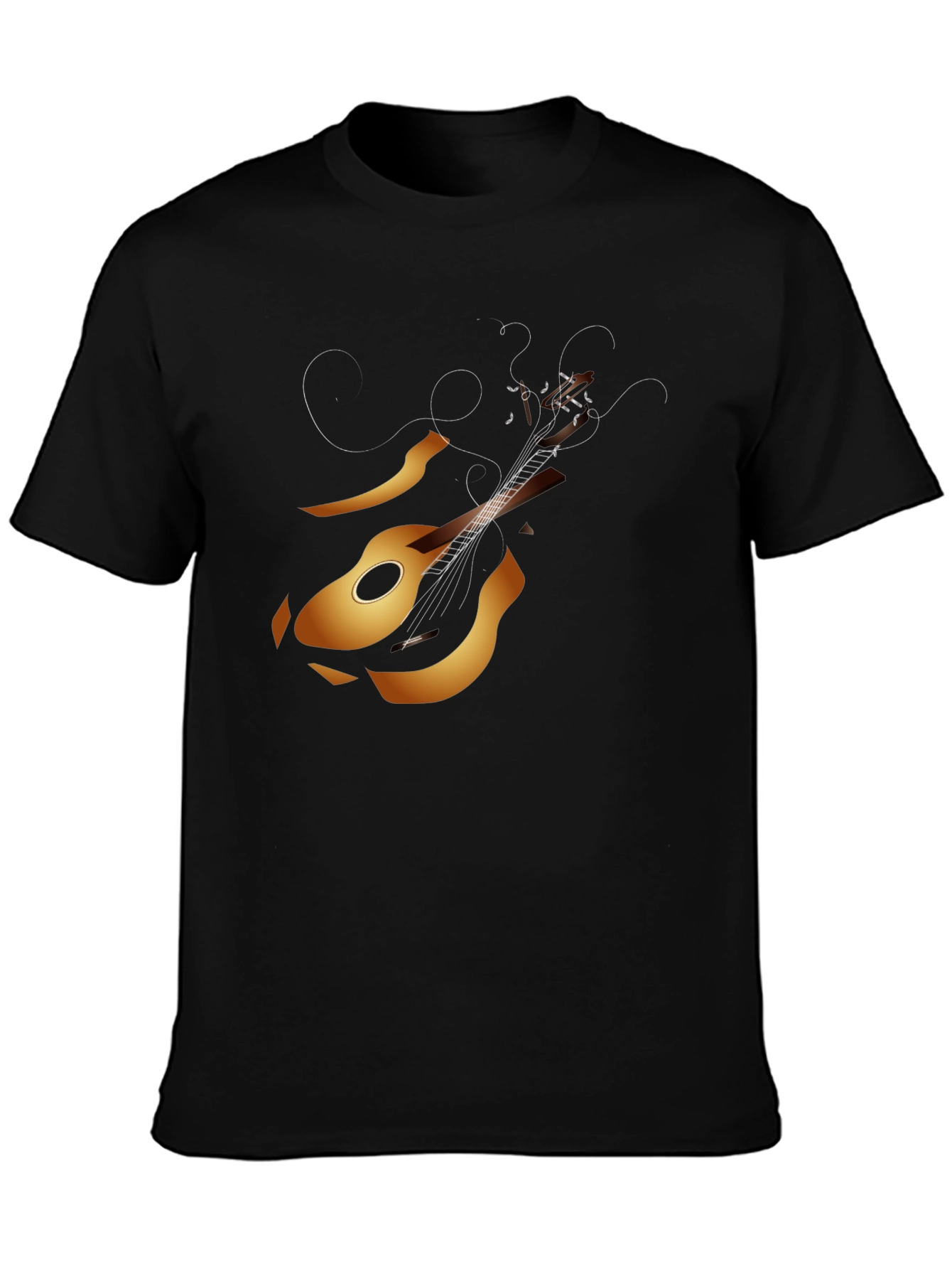 Guitar Graphic Tee - Black Music Lover T-Shirt