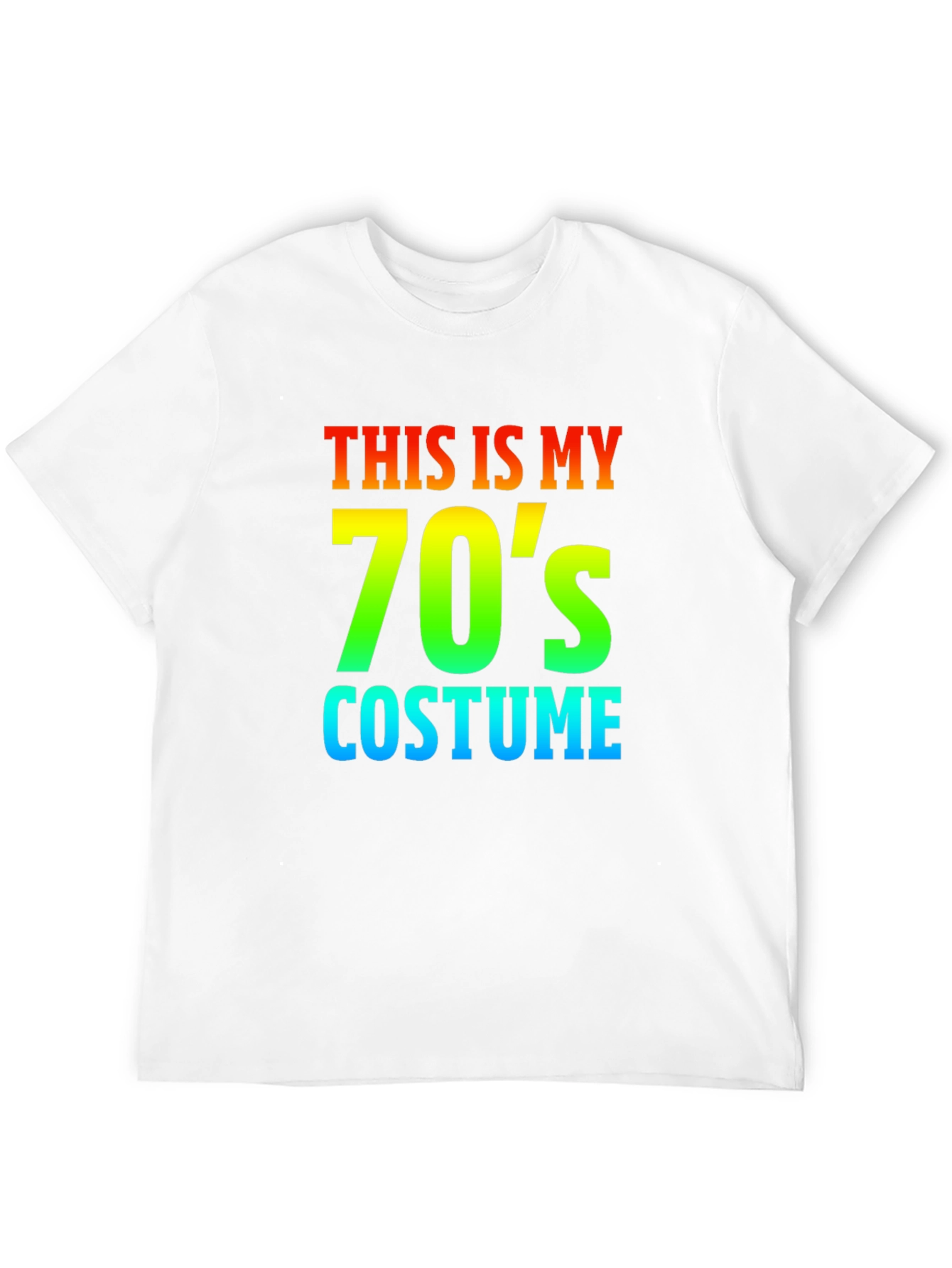 70s Costume Rainbow Text Graphic T-Shirt
