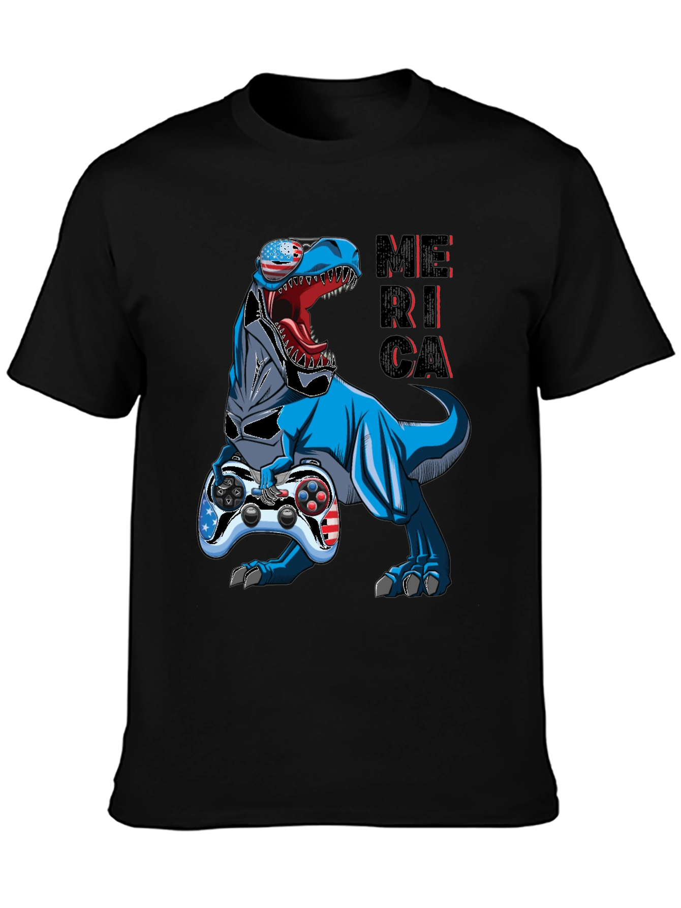 Patriotic Gamer T-Rex T-Shirt