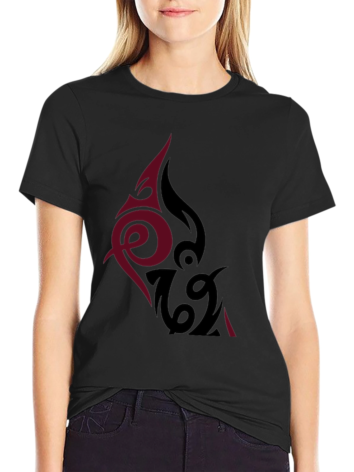 Tribal Tattoo Graphic Black T-Shirt