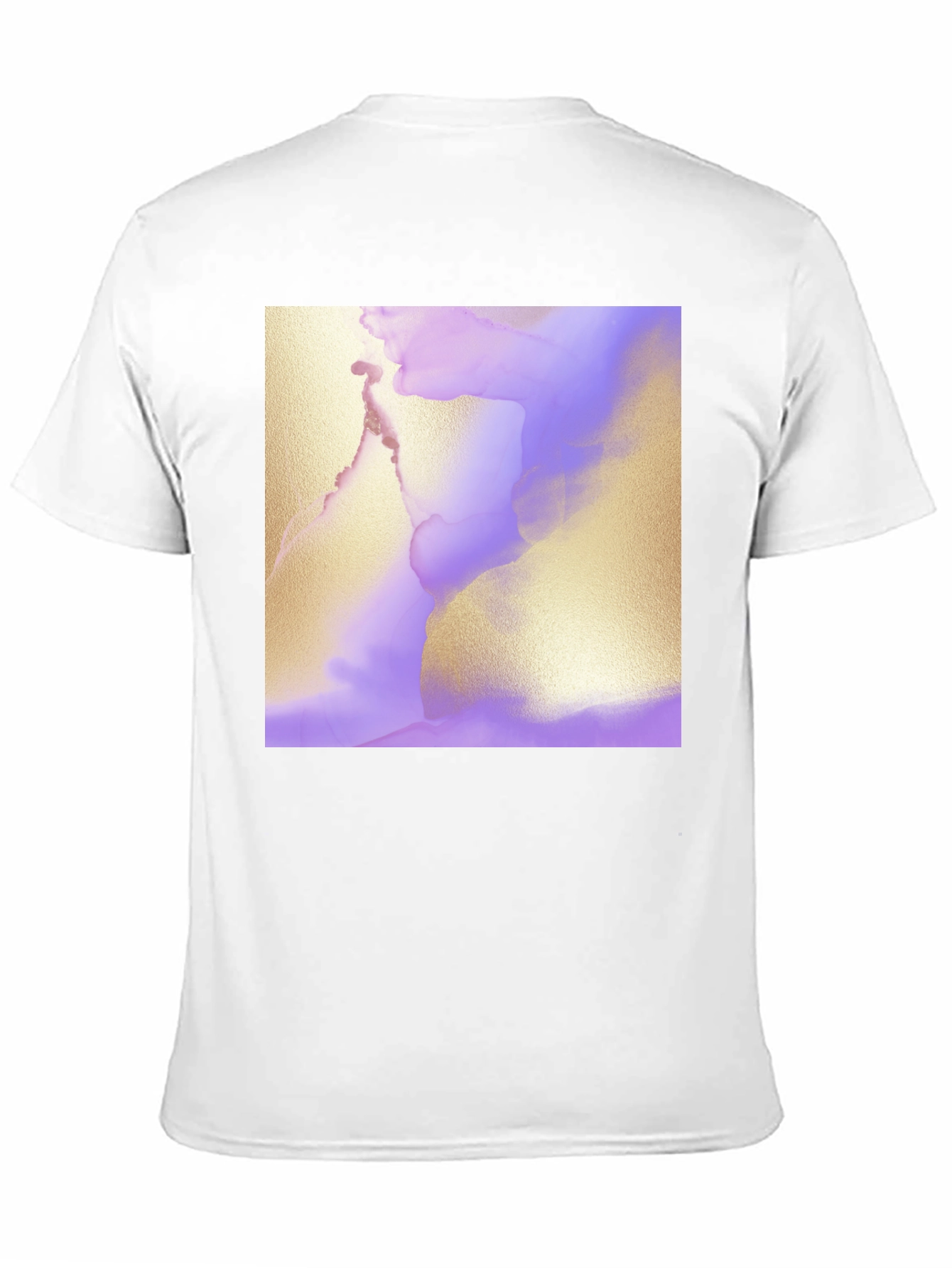 Abstract Art Tee - Gold and Lavender Swirl Design