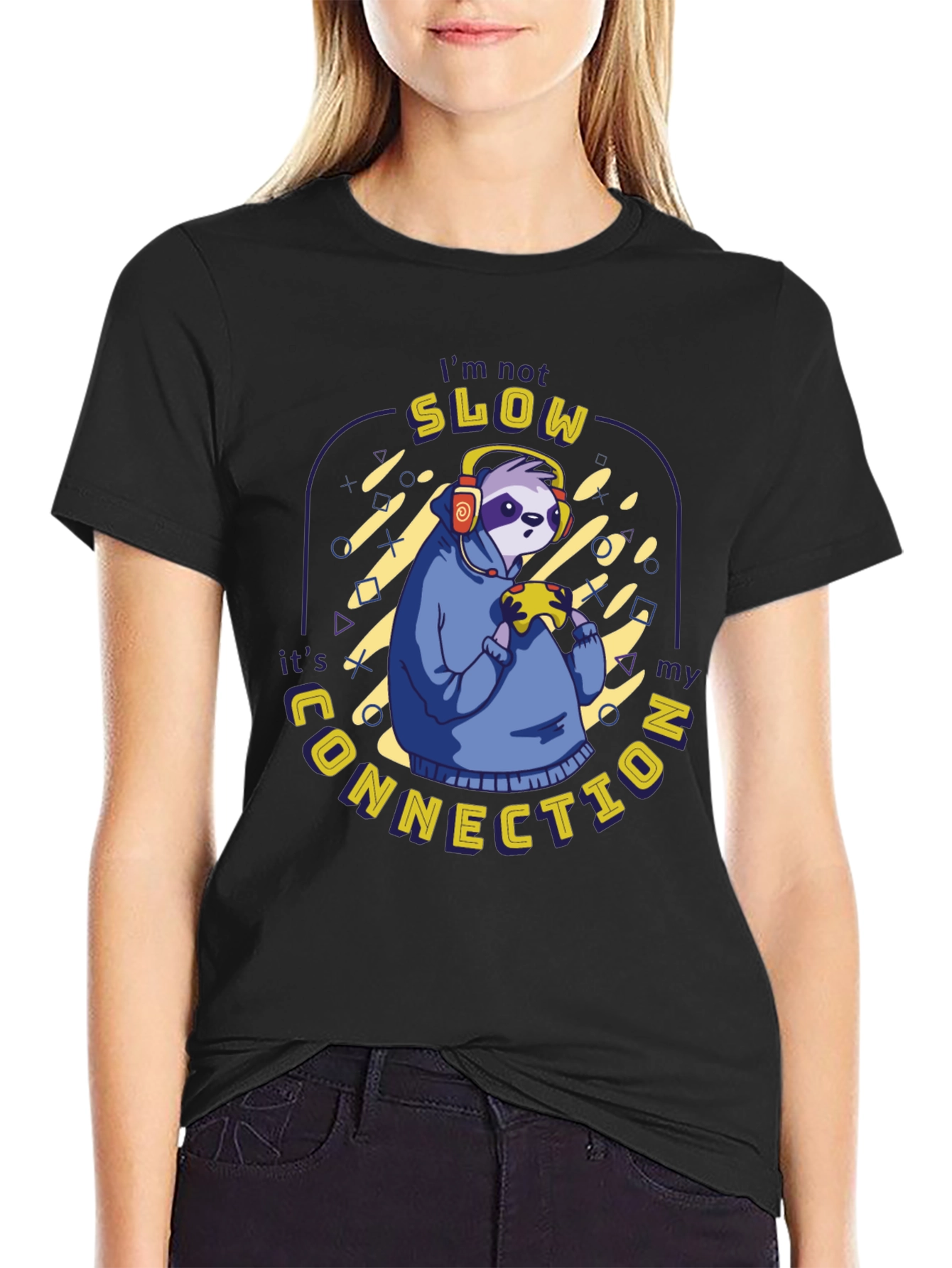 Gamer Sloth T-Shirt - Slow Connection Funny Gaming Tee