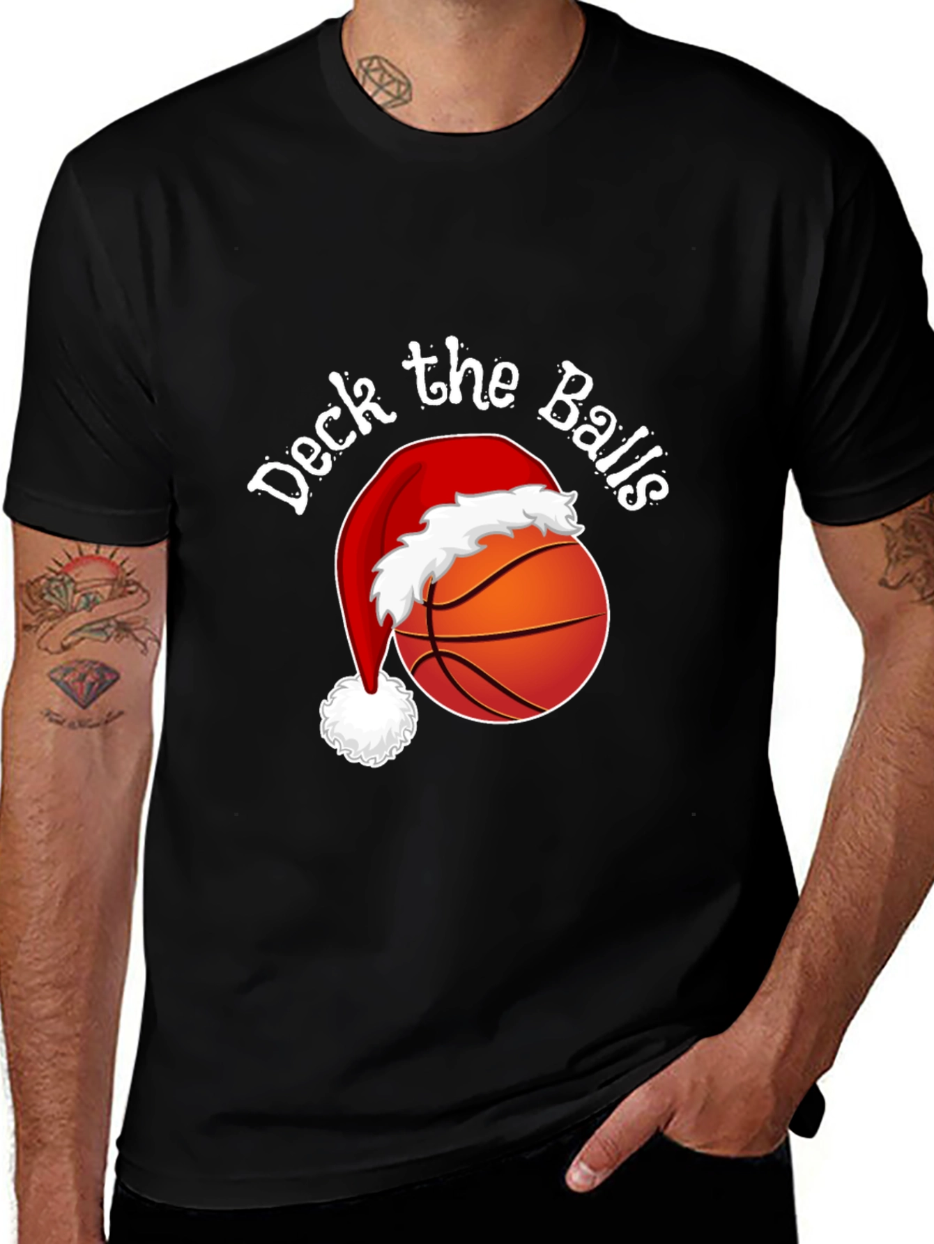 Deck the Balls Christmas Basketball T-Shirt