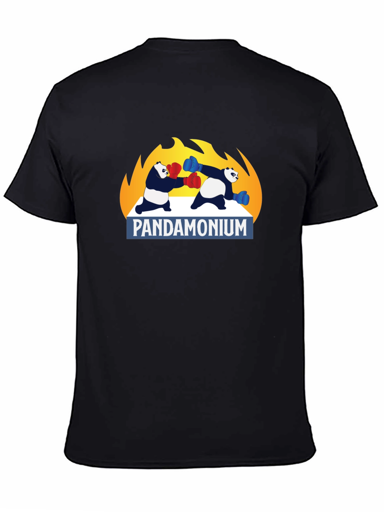 Pandamonium Boxing T-Shirt - Black Graphic Tee