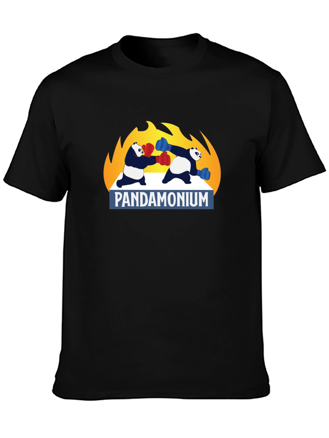 Pandamonium Boxing T-Shirt - Black Graphic Tee