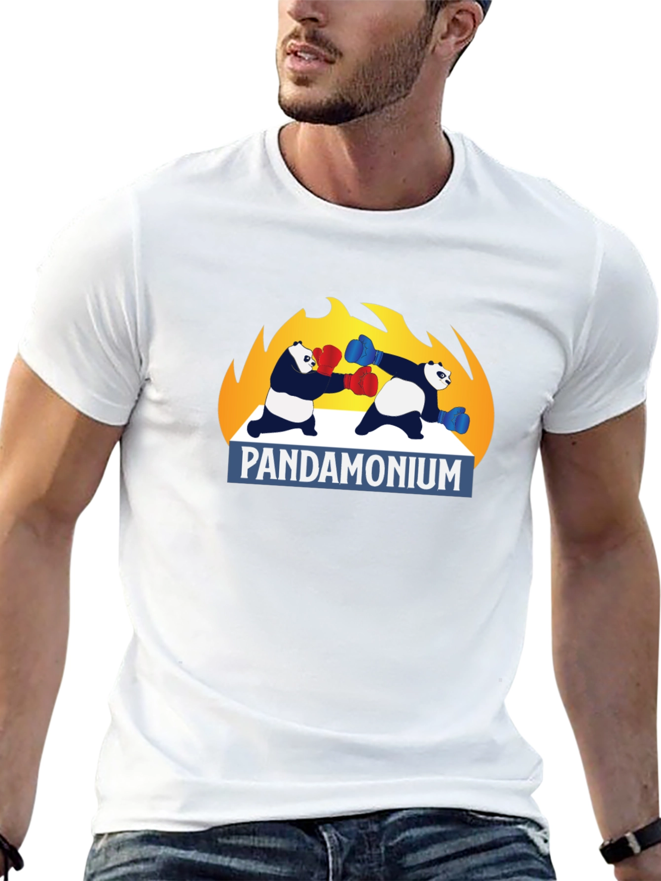 Pandamonium Boxing T-Shirt - Black Graphic Tee