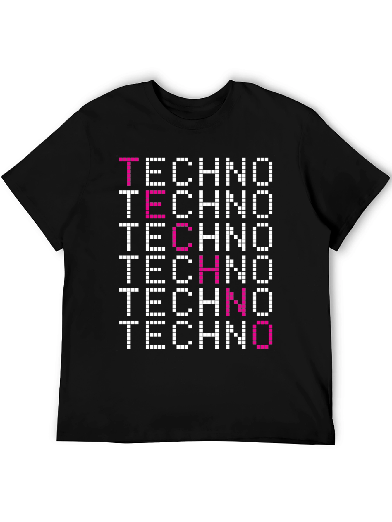 Techno Graphic Tee - Pixelated Retro Rave Shirt