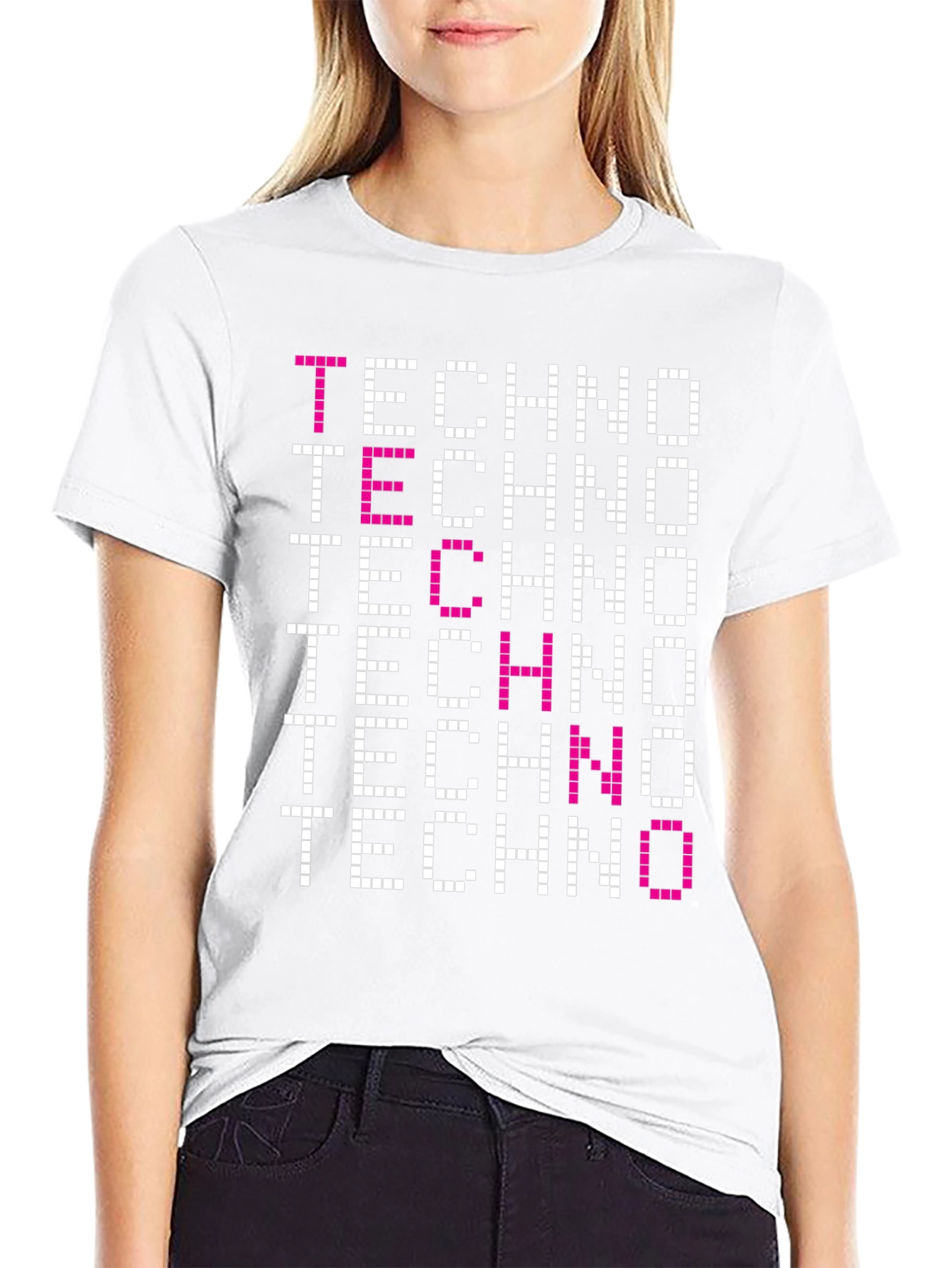 Techno Graphic Tee - Pixelated Retro Rave Shirt