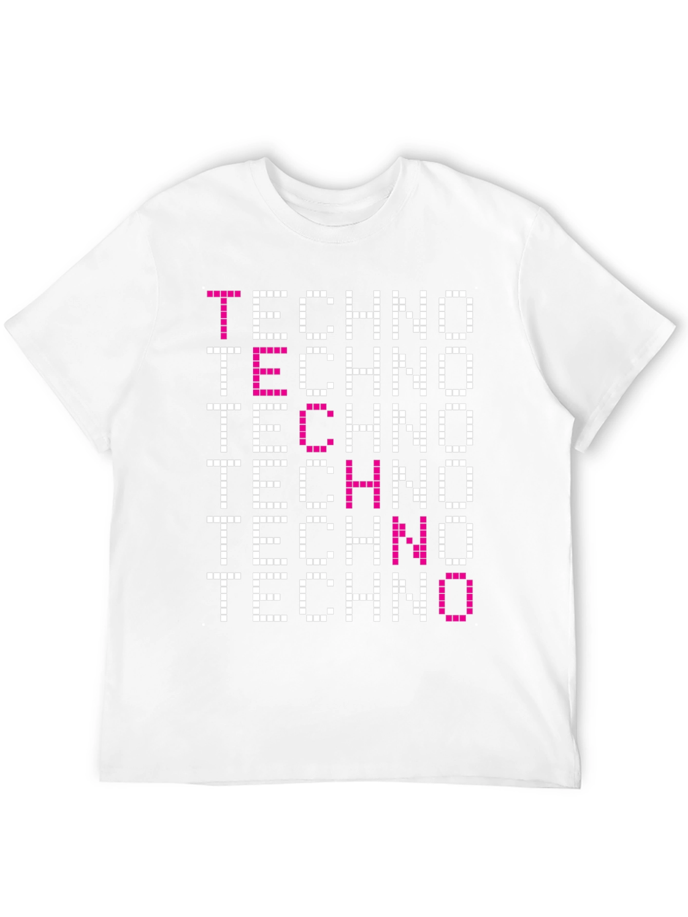 Techno Graphic Tee - Pixelated Retro Rave Shirt