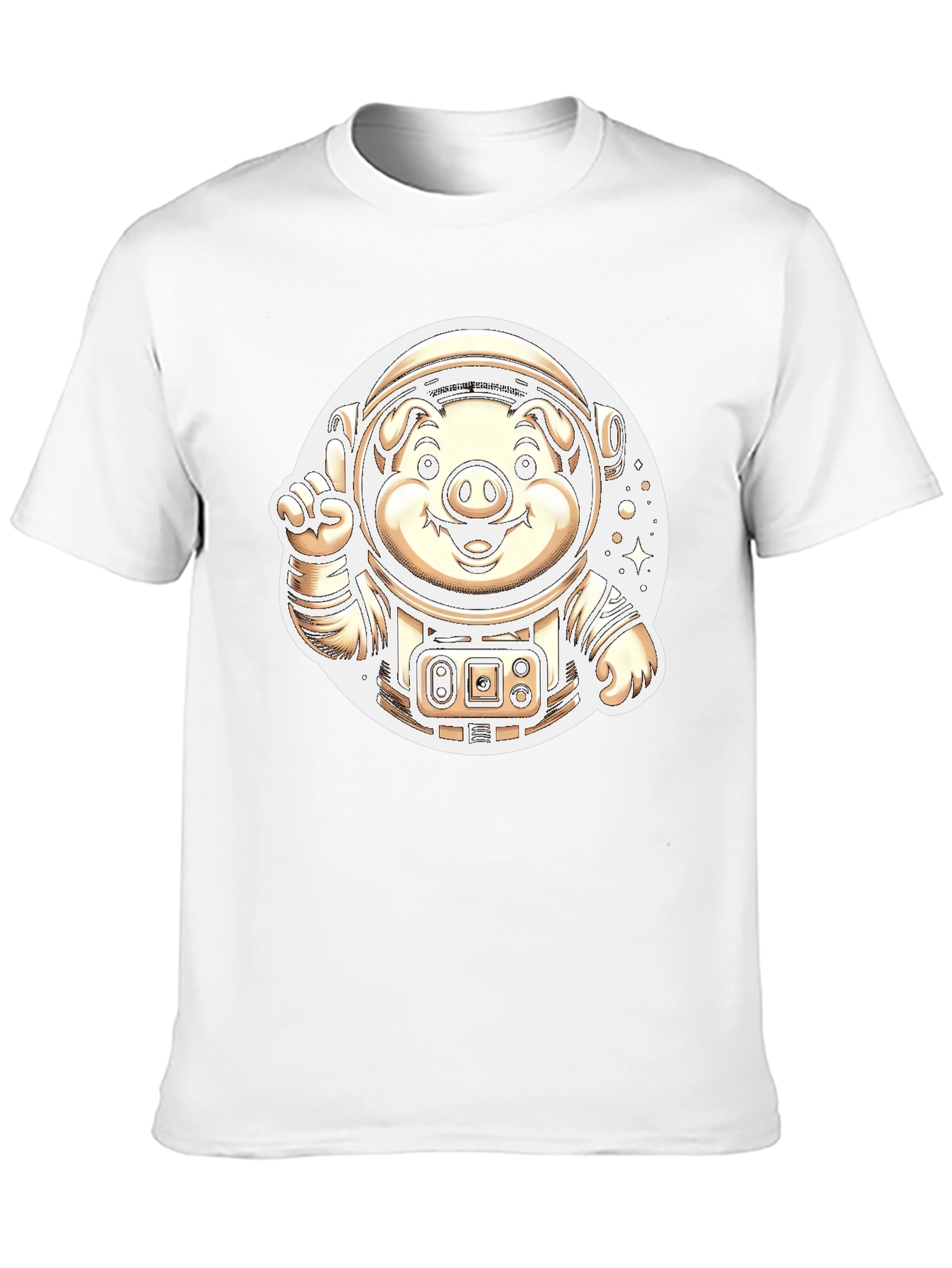 Astronaut Pig Graphic T-Shirt - Outer Space Fun