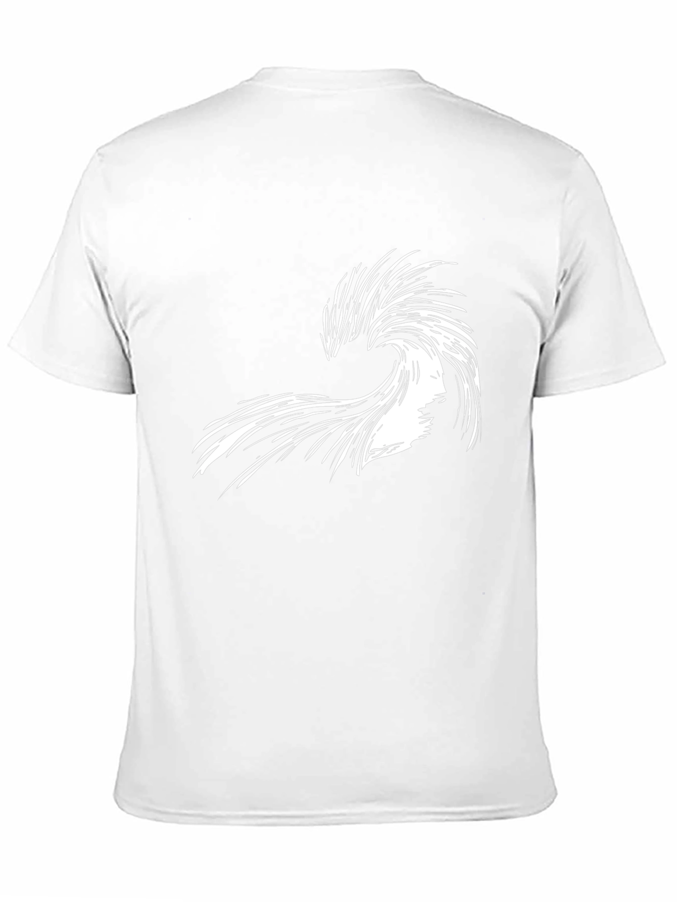Abstract Wave Graphic Tee - Black Cotton Shirt