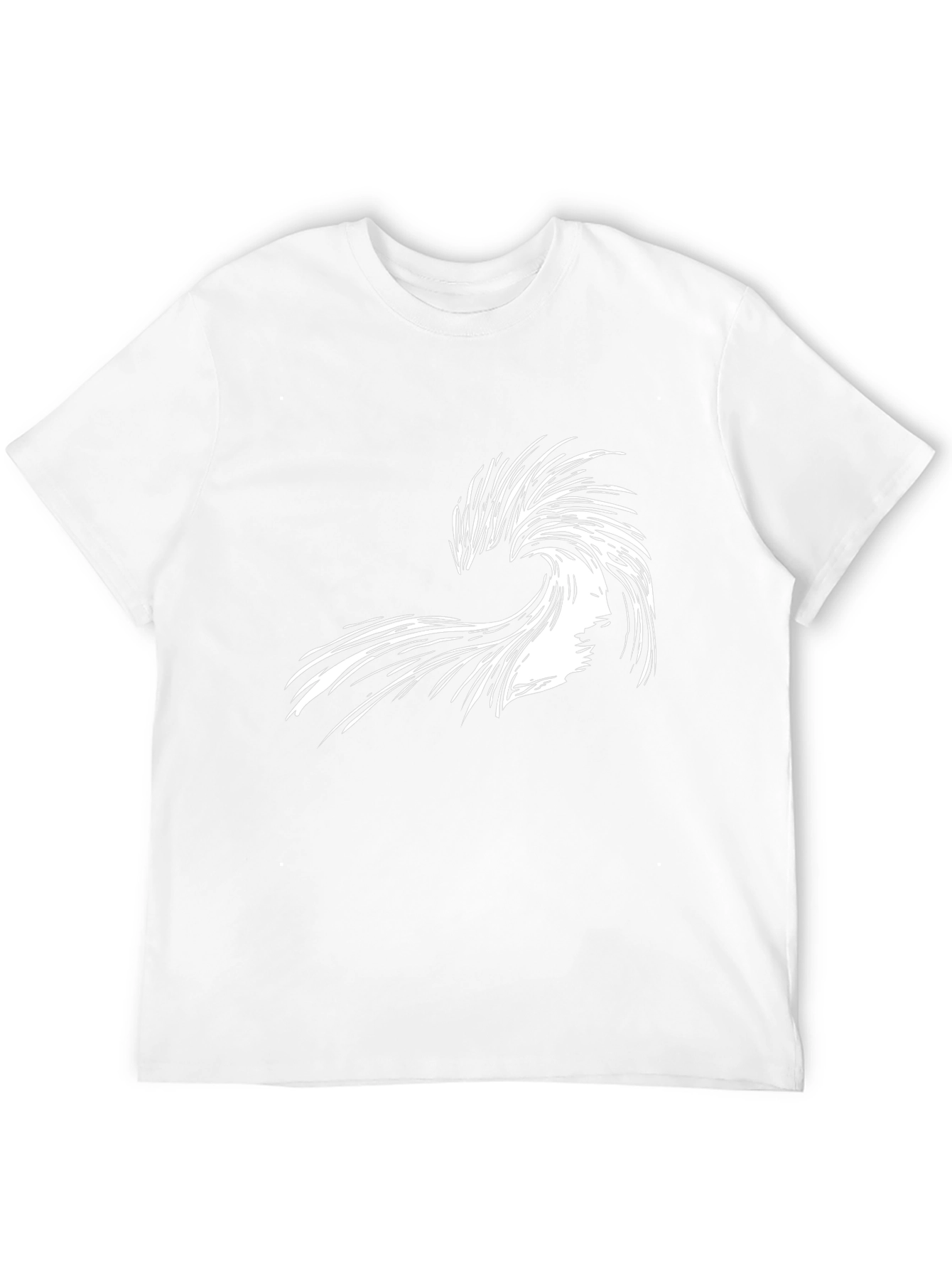 Abstract Wave Graphic Tee - Black Cotton Shirt