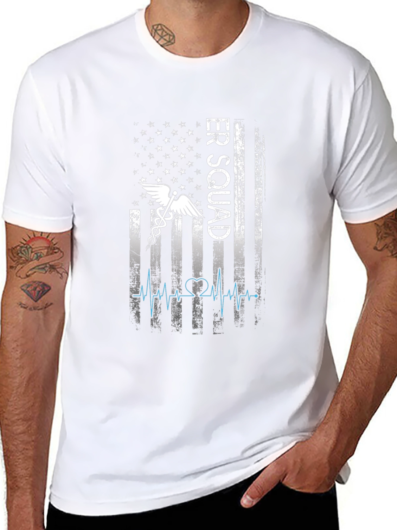 ER Squad T-Shirt - American Flag EMT Design