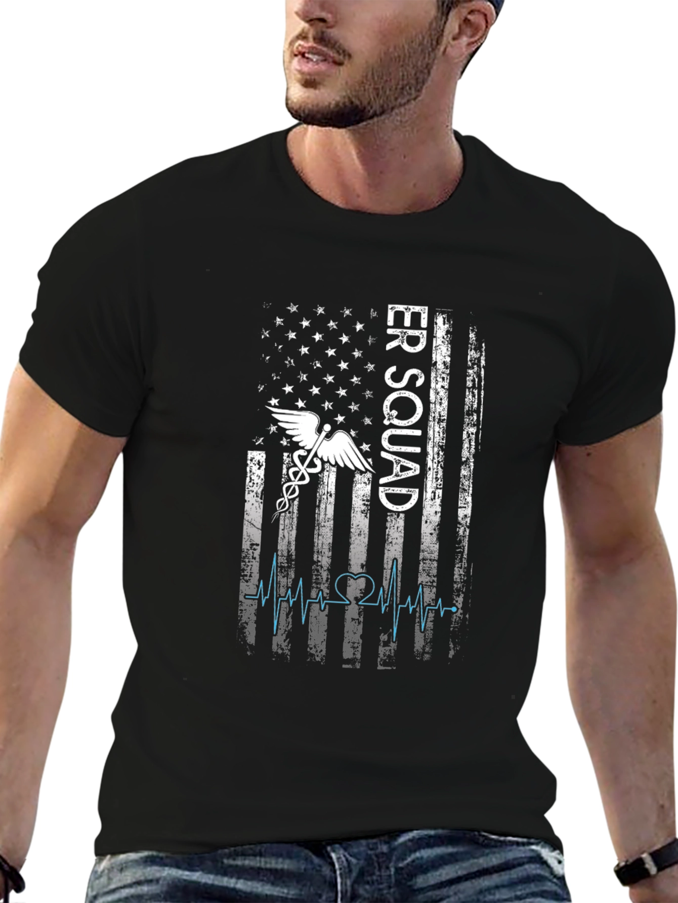 ER Squad T-Shirt - American Flag EMT Design