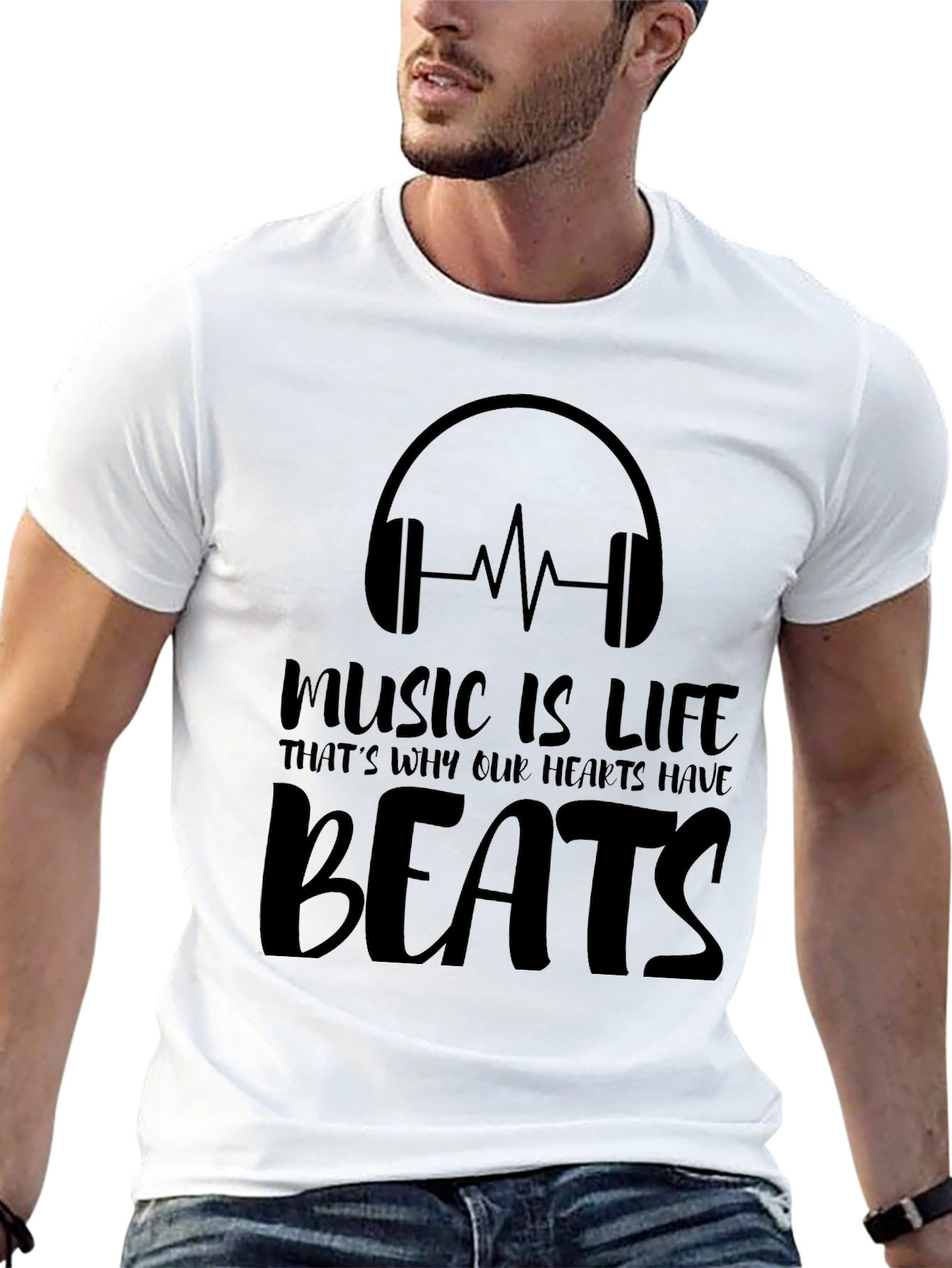 Music Is Life Graphic T-Shirt - Hear the Beats