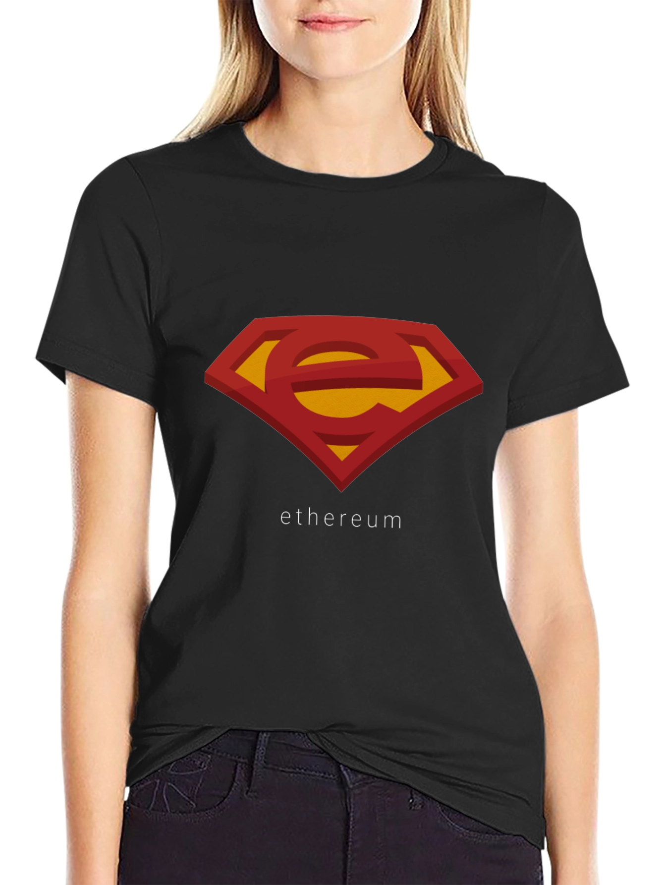 Ethereum Superman Logo T-Shirt - Black
