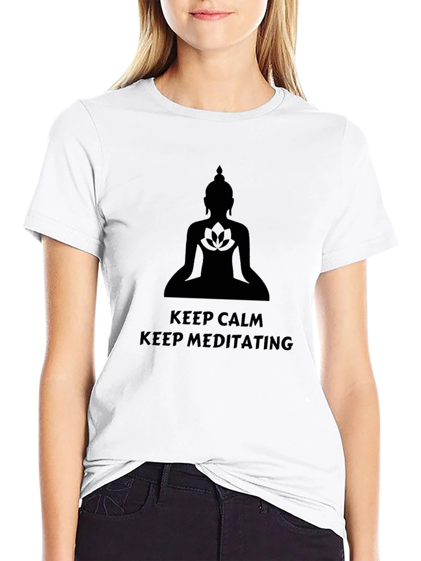 Keep Calm Meditating T-Shirt - Buddha Graphic Tee