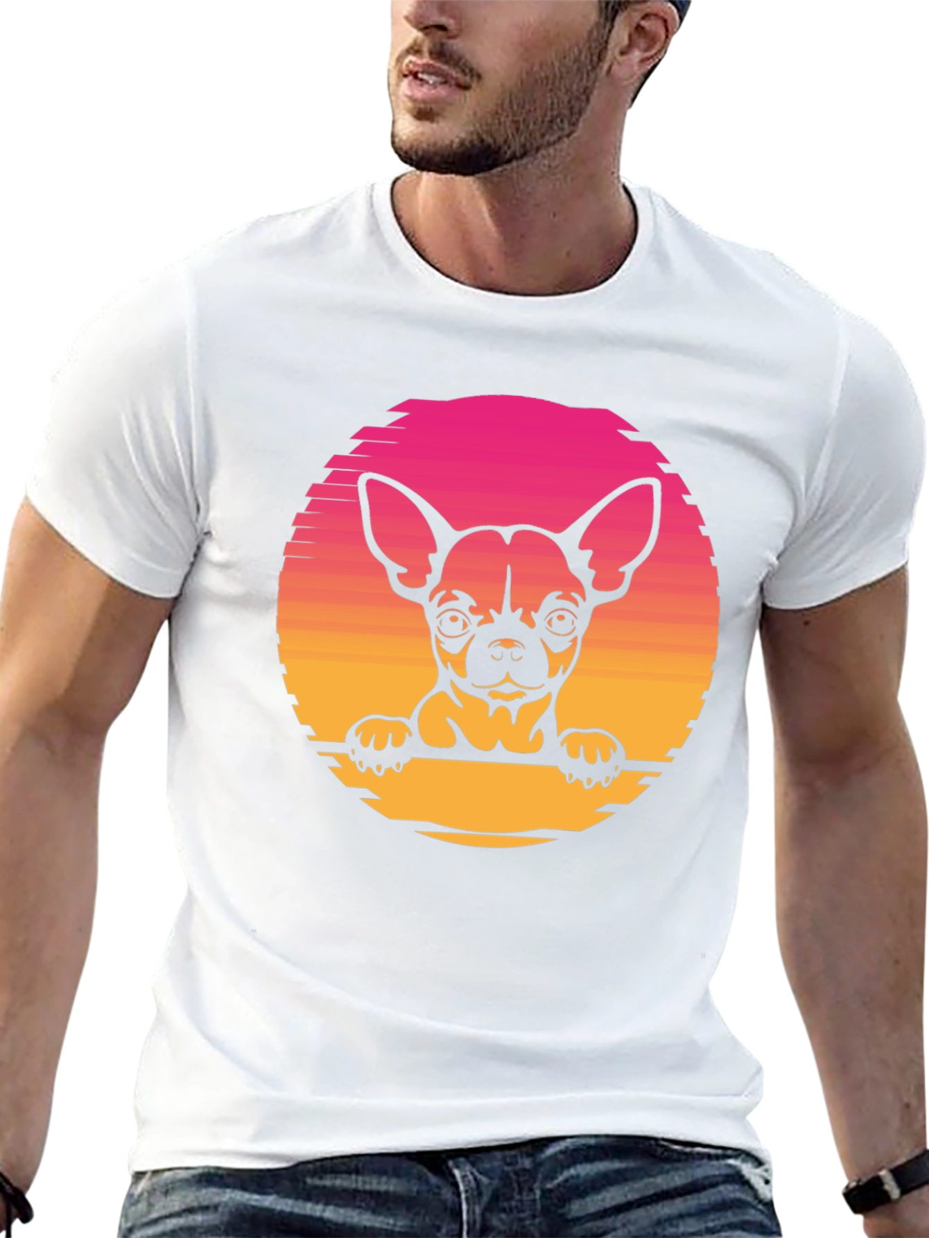Chihuahua Sunset Graphic Tee - Unisex Black T-Shirt