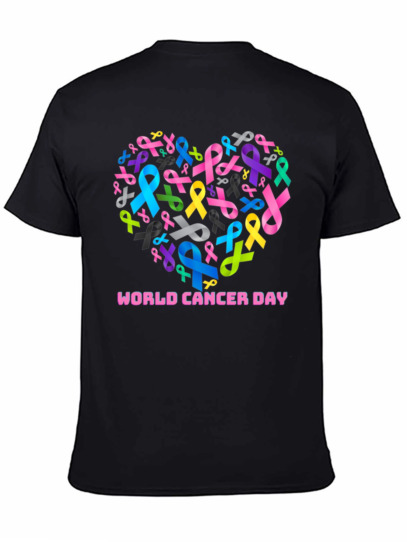 World Cancer Day Ribbon Heart T-Shirt