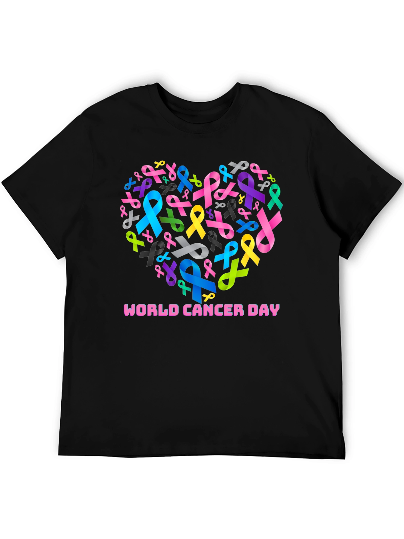 World Cancer Day Ribbon Heart T-Shirt