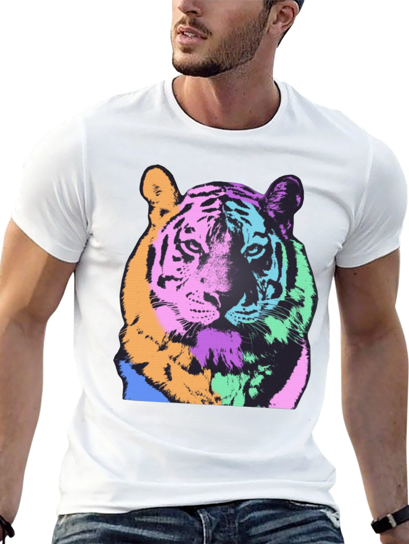 Pop Art Tiger Graphic Tee - Bold & Stylish