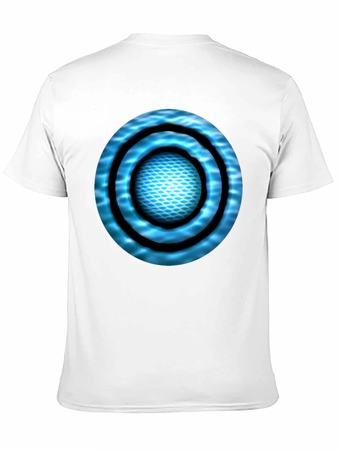Abstract Blue Circle Design Black T-Shirt