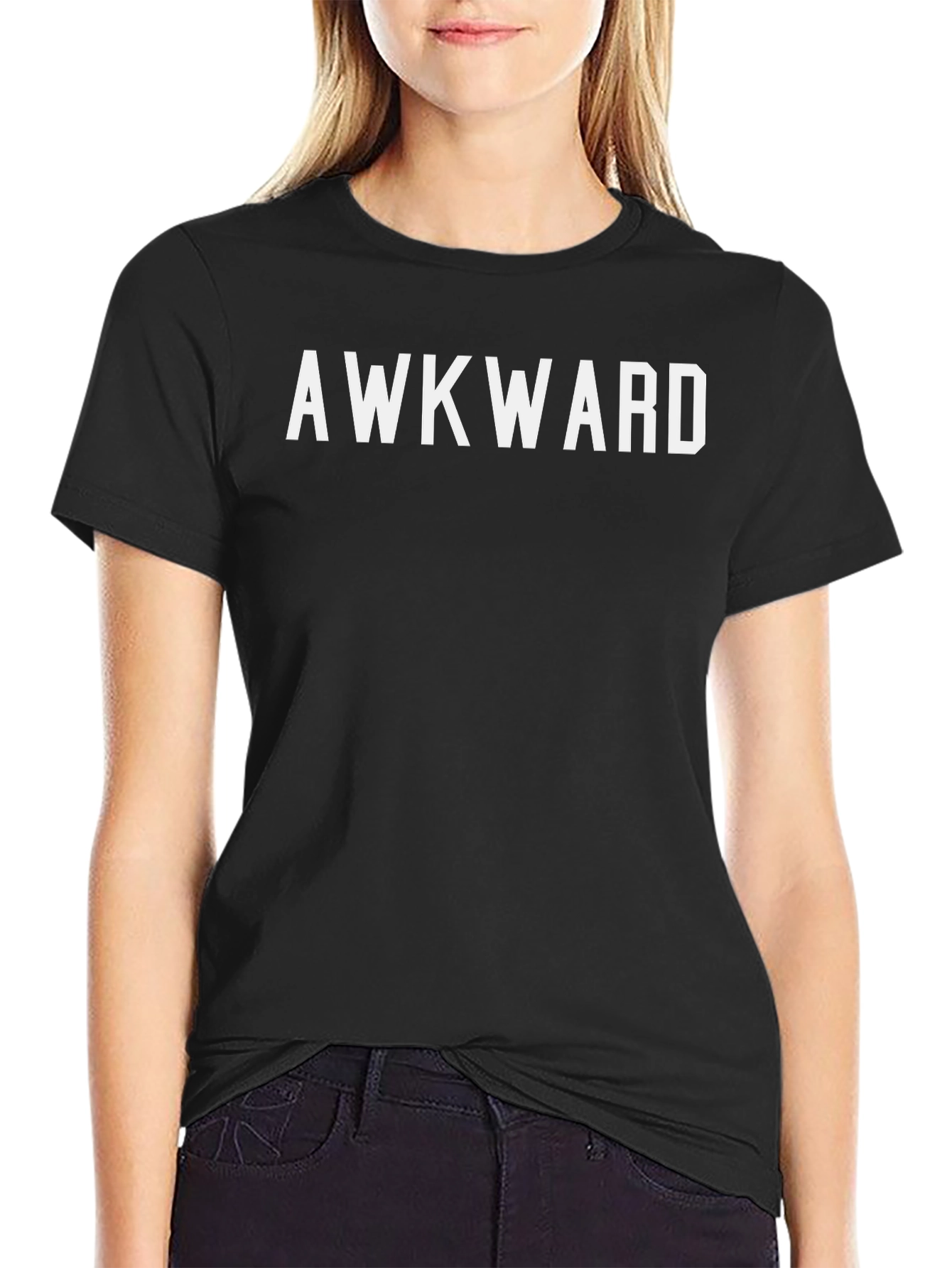 Awkward Graphic Tee - Black Cotton T-Shirt